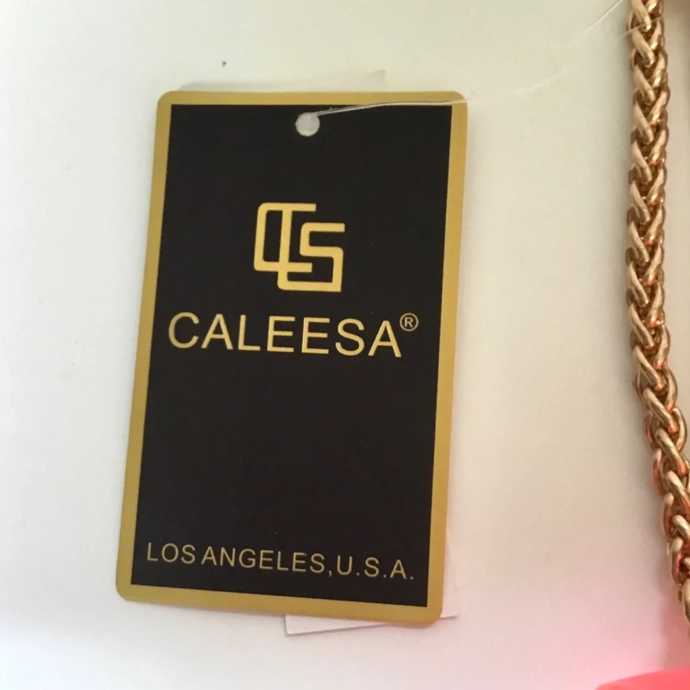 NWT Caleesa Jelly Crossbody Shoulder Bag Pink Yellow Ombre Chevron Design Flap